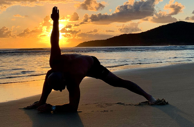 Yoga beach pose